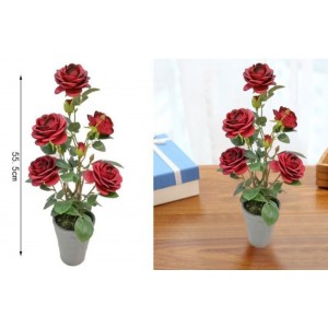 Τεχνητό Φυτό Τριαντάφυλλα σε Γλάστρα 11x55.5cm ForHome 921518 