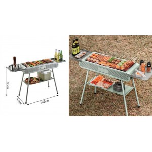 Ψησταριά Κάρβουνου Ινοξ 102x44x83cm Cookman ForHome 9213304 