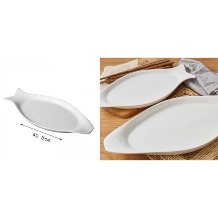 ForHome 922559 Πιατέλα Σερβιρίσματος Κεραμική 40.5cm σχέδιο Fish