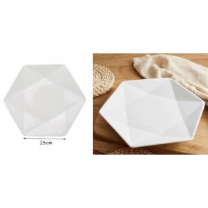 ForHome 922555 Πιατέλα Σερβιρίσματος Κεραμική Πολύγωνη 25x25cm σχέδιο Hotel