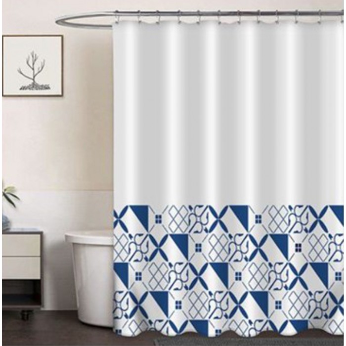 ForHome 930322 Κουρτίνα Μπάνιου Υφασμάτινη Peva 180x180cm σχέδιο Σχήματα