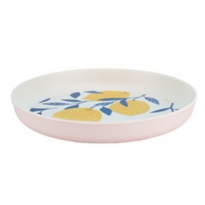 ForHome 922081 Πιάτο Στρογγυλό Bamboo 18.4x4.8cm σχέδιο Lemons