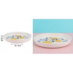 ForHome 922081 Πιάτο Στρογγυλό Bamboo 18.4x4.8cm σχέδιο Lemons