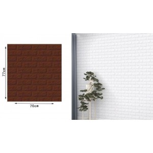 ForHome 922400 Αυτοκόλλητο 3D Πάνελ Τοίχου Αφρώδες Καφέ 70x77cm