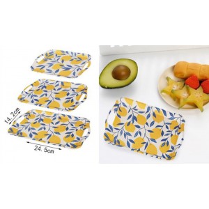 ForHome 922094 Σετ Δίσκοι Bamboo Ορθογώνιοι σχέδιο Lemons 3 τεμαχίων Κίτρινο-Λευκό-Μπλε