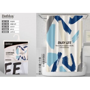 Bathlux 60597 Κουρτίνα Μπάνιου Υφασμάτινη σχέδιο Alexandra 180x200cm
