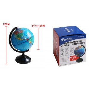 Stelan 888141 MAPPAMONDO Υδρόγειος Με Διάμετρο 14.16cm Και Ύψος 22cm Σε Μαύρο Χρώμα 