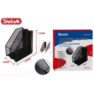 Stelan 861319 Θήκη Περιοδικών Αρχείου Μεταλλική Μαύρη 16x28.5x31cm