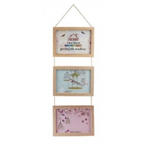 Κορνίζα Ξύλινη Επιτοίχια 3 θέσεων 10x42cm ForHome 921486