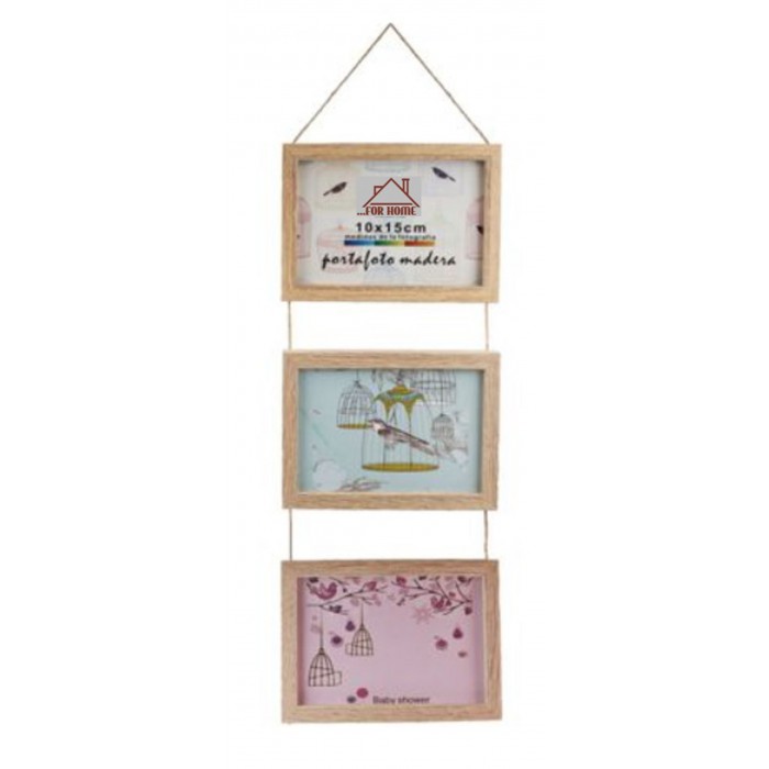 Κορνίζα Ξύλινη Επιτοίχια 3 θέσεων 10x42cm ForHome 921486