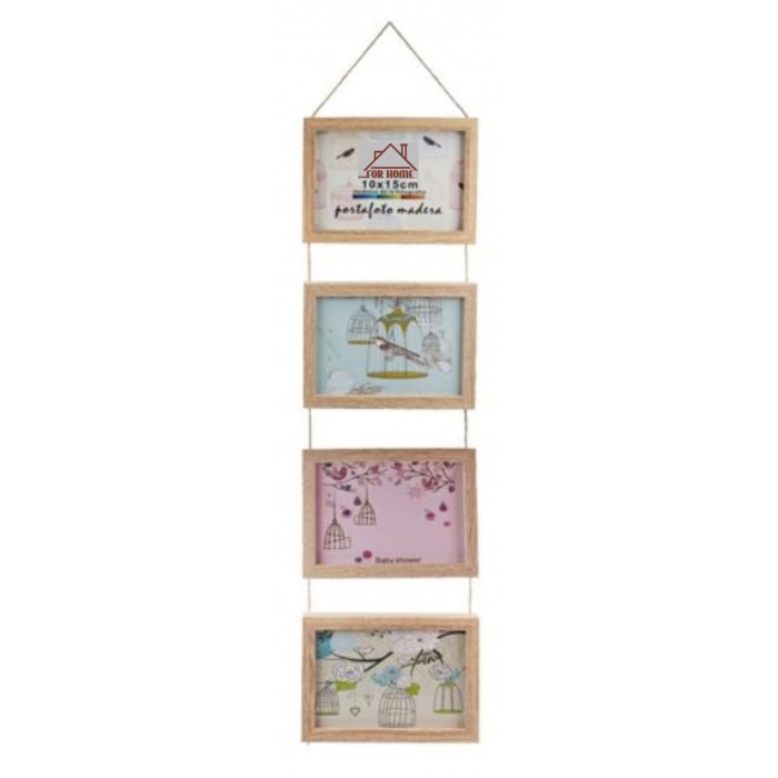 Κορνίζα Ξύλινη Επιτοίχια 4 θέσεων 10x58cm ForHome 921487
