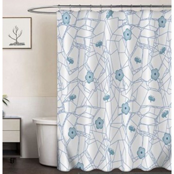 ForHome 930319 Κουρτίνα Μπάνιου Υφασμάτινη Peva 180x180cm σχέδιο Wall