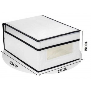 Κουτί Αποθήκευσης Υφασμάτινο Λευκό 25x35x16cm Tpster 30995 