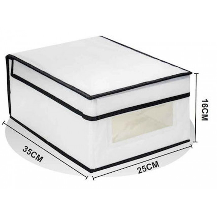 Κουτί Αποθήκευσης Υφασμάτινο Λευκό 25x35x16cm Tpster 30995 