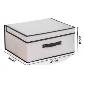Κουτί Αποθήκευσης Υφασμάτινο Λευκό 41x35x20cm Tpster 30998 