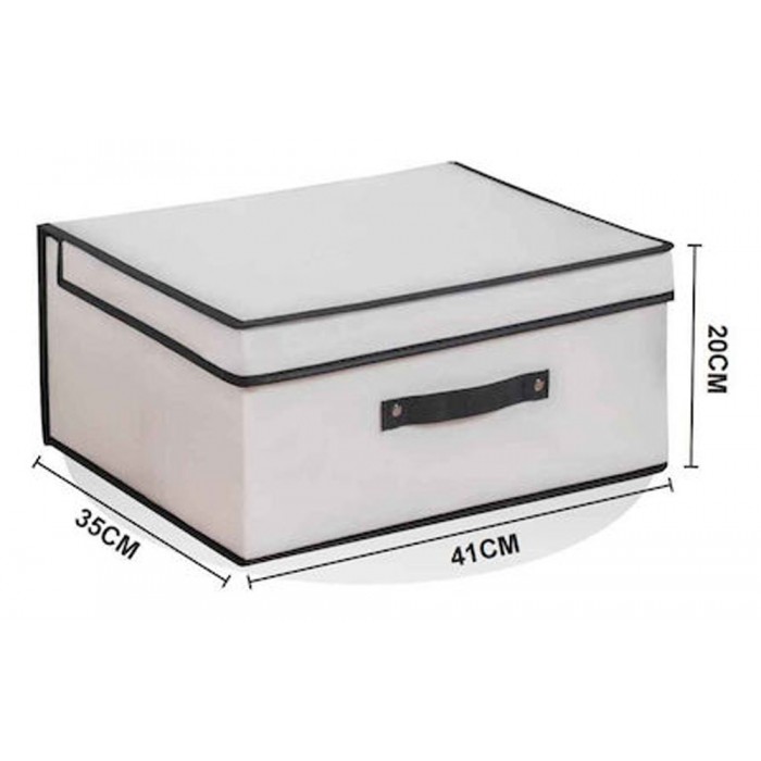 Tpster 30998 Υφασμάτινο Κουτί Αποθήκευσης Λευκό 41x35x20cm