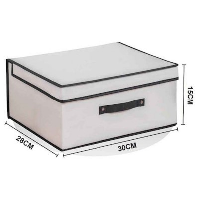 Tpster 30996 Υφασμάτινο Κουτί Αποθήκευσης Λευκό 30x28x15cm