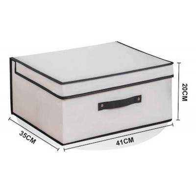 Tpster 30998 Υφασμάτινο Κουτί Αποθήκευσης Λευκό 41x35x20cm