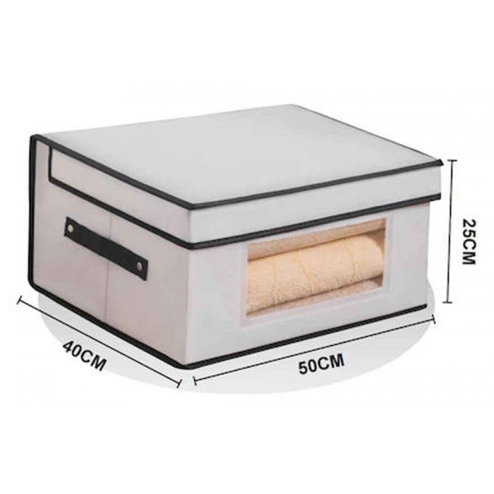 Υφασμάτινο Κουτί Αποθήκευσης Λευκό 50x40x25cm Tpster 31003