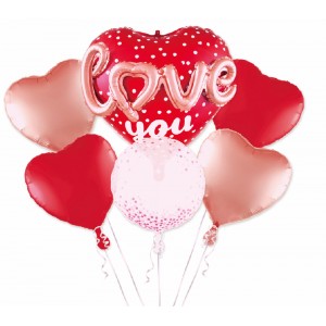 ForHome 929639 Σετ Μπαλόνια Foil 6 τεμαχίων σχέδιο Love You