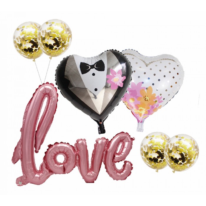 ForHome 929680 Σετ Μπαλόνια Foil 7 τεμαχίων σχέδιο Love
