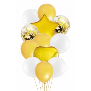 ForHome 929685 Σετ Μπαλόνια Foil Γενεθλίων 12 τεμαχίων σχέδιο Gold Star