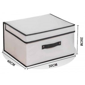 Κουτί Αποθήκευσης Υφασμάτινο Λευκό 30x40x25cm Tpster 30997 
