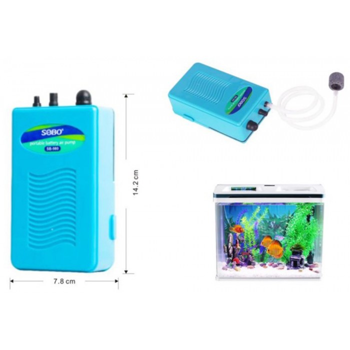 Sobo Aquarium Air Pump Αεραντλία Ενυδρείου Διπλής Εξόδου με Μέγιστη Ταχύτητα Ροής 120lt/h SOBO-14000-SB-960