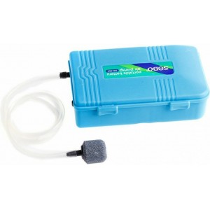 Sobo Aquarium Air Pump Αεραντλία Ενυδρείου Διπλής Εξόδου με Μέγιστη Ταχύτητα Ροής 120lt/h SOBO-14000-SB-960