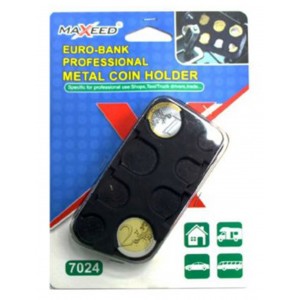 Maxeed 7024 Κερματοθήκη Πλαστική Μαύρη 8 θέσεων 10x5x2cm