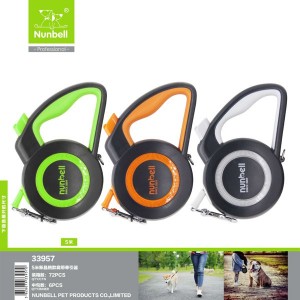 Nunbell Pet 33957 Πτυσσόμενο Λουρί Οδηγός Σκύλου Ιμάντας σε Πορτοκαλί Χρώμα 5m