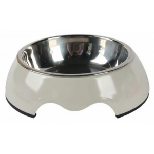 Nunbell Pet 33910 Ανοξείδωτο Μπολ Φαγητού & Νερού για Σκύλο με Βάση, σε Γκρι χρώμα 26cm 