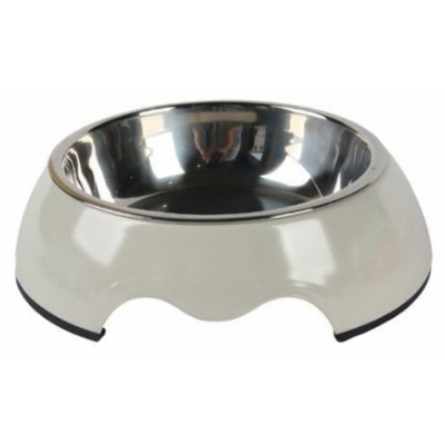 Nunbell Pet 33910 Ανοξείδωτο Μπολ Φαγητού & Νερού για Σκύλο με Βάση, σε Γκρι χρώμα 26cm 