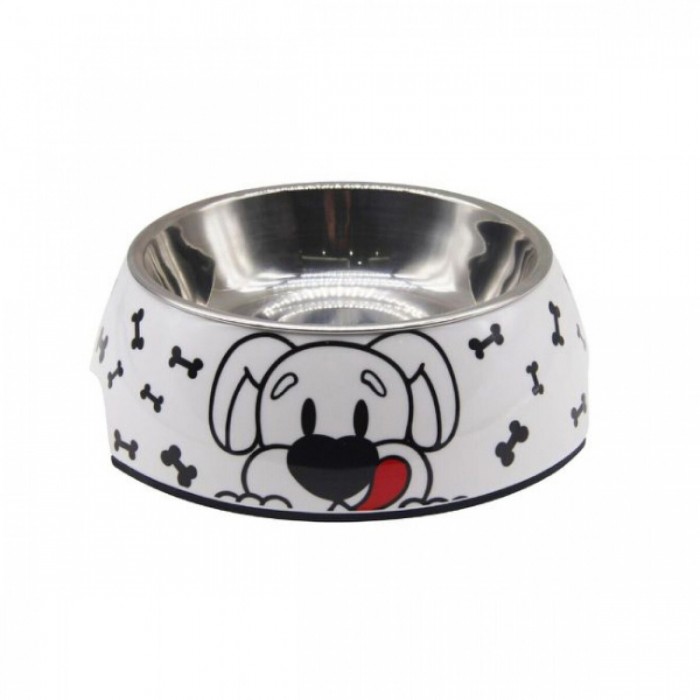 Nunbell Pet 33914 Ανοξείδωτο Μπολ Φαγητού & Νερού για Σκύλο σε Λευκό χρώμα 26.5cm 