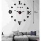 Ρολόι Τοίχου 3D DIY με γράμματα μαύρο Love Πλαστικό 40cm Clock Black Love