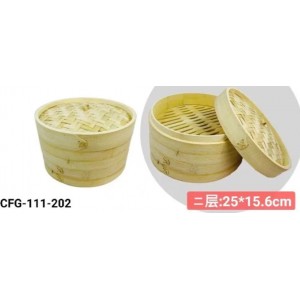 Καλάθι Ατμού για Κατσαρόλα από Μπαμπού 25x15.6cm ForHome 111202