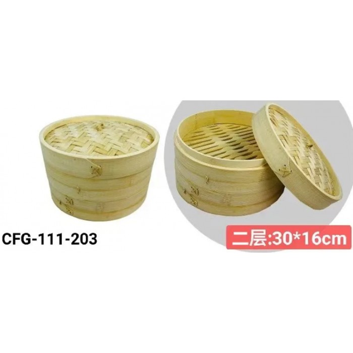 Καλάθι Ατμού για Κατσαρόλα από Μπαμπού 30x16cm ForHome 111203