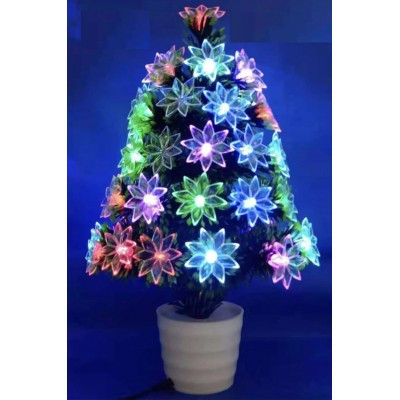 Γλάστρα με Δέντρο Χριστουγεννιάτικο Φωτιζόμεο Πολύχρωμο LED 60cm ForHome 002040