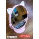 Καθρέφτης Μακιγιαζ σχέδιο Pink Cat 17x17.5cm