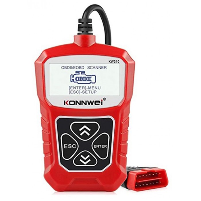 Konnwei KW309 Διαγνωστικό Αυτοκινήτου Ψηφιακό OBD 2/EOBD με Καλώδιο Κόκκινο 37248010