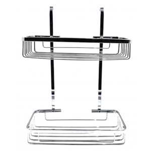 ForHome 407005 Επιτοίχιο Ράφι μπάνιου 2 θέσεων Ασημί 30x17x40cm