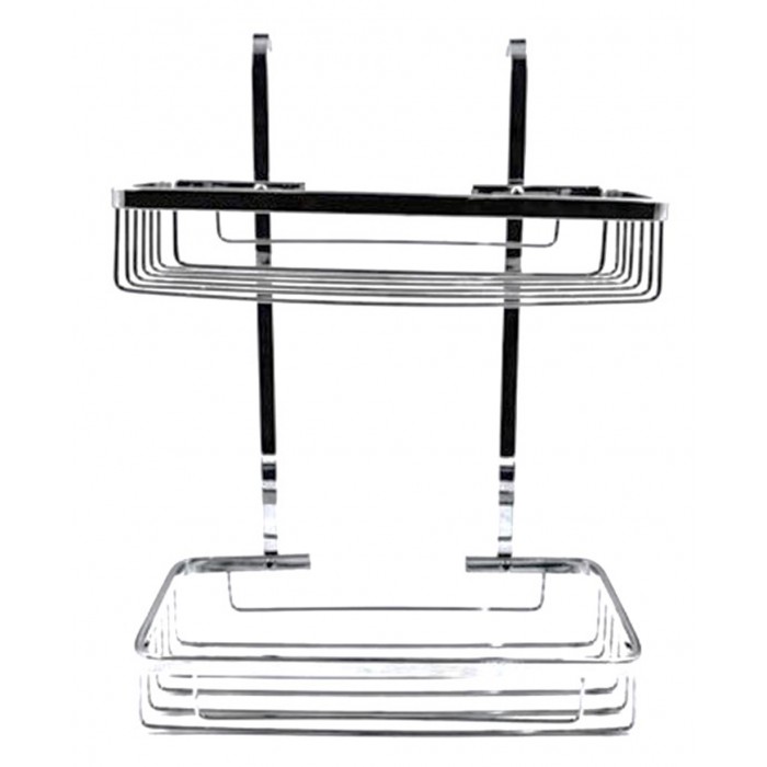 ForHome 407005 Επιτοίχιο Ράφι μπάνιου 2 θέσεων Ασημί 30x17x40cm