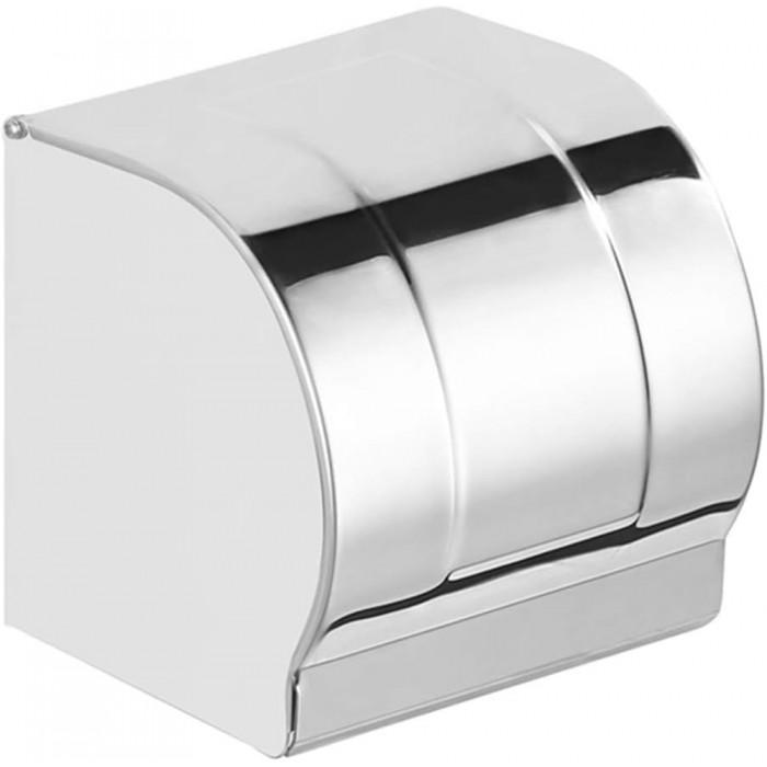ForHome 407007 Χαρτοθήκη Επιτοίχια Inox Ασημί 12.5x12.5x12.5cm