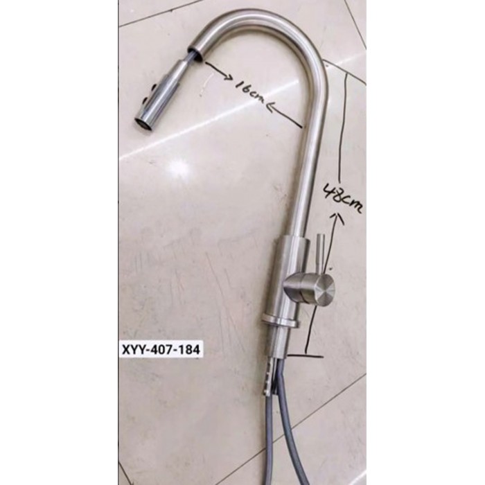 Ψηλή Μπαταρία Κουζίνας Πάγκου με Σπιράλ 16x48cm Ασημί