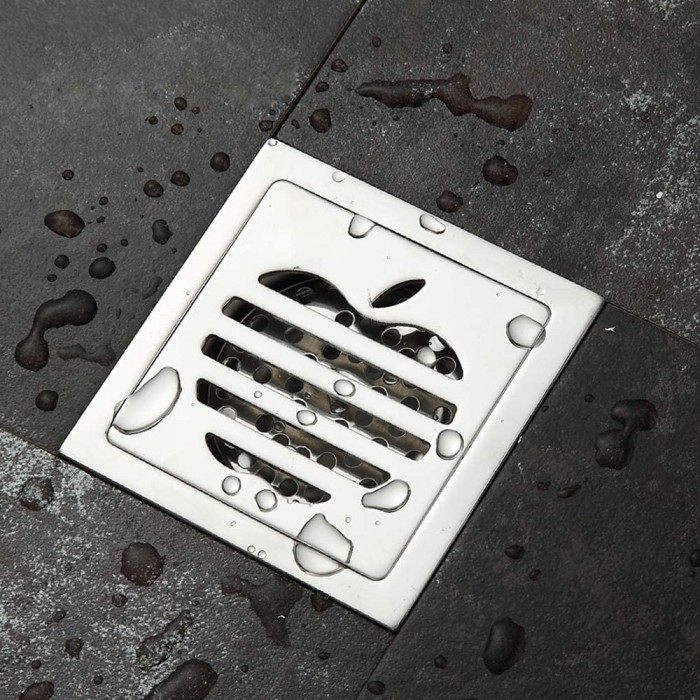Σχαράκι Μπάνιου Σιφόνι Βαθύ Inox 10x10cm