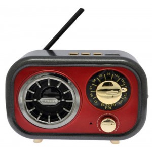 CMiK MK-143 Φορητό Ραδιόφωνο Επαναφορτιζόμενο με Bluetooth και USB Κόκκινο