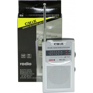 CMiK MK-203 Φορητό ραδιόφωνο με μπαταρίες Fm-Am Silver