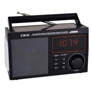 CMiK MK-2101S Επιτραπέζιο Ραδιόφωνο Ηλιακό με Bluetooth Γκρι 