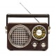 CMiK MK 612 Retro Φορητό Ραδιόφωνο Επαναφορτιζόμενο με Bluetooth και USB Καφέ