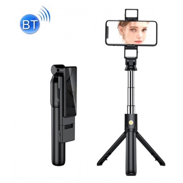 K12D-L Selfie Stick Τρίποδο Κινητού με Bluetooth Μαύρο